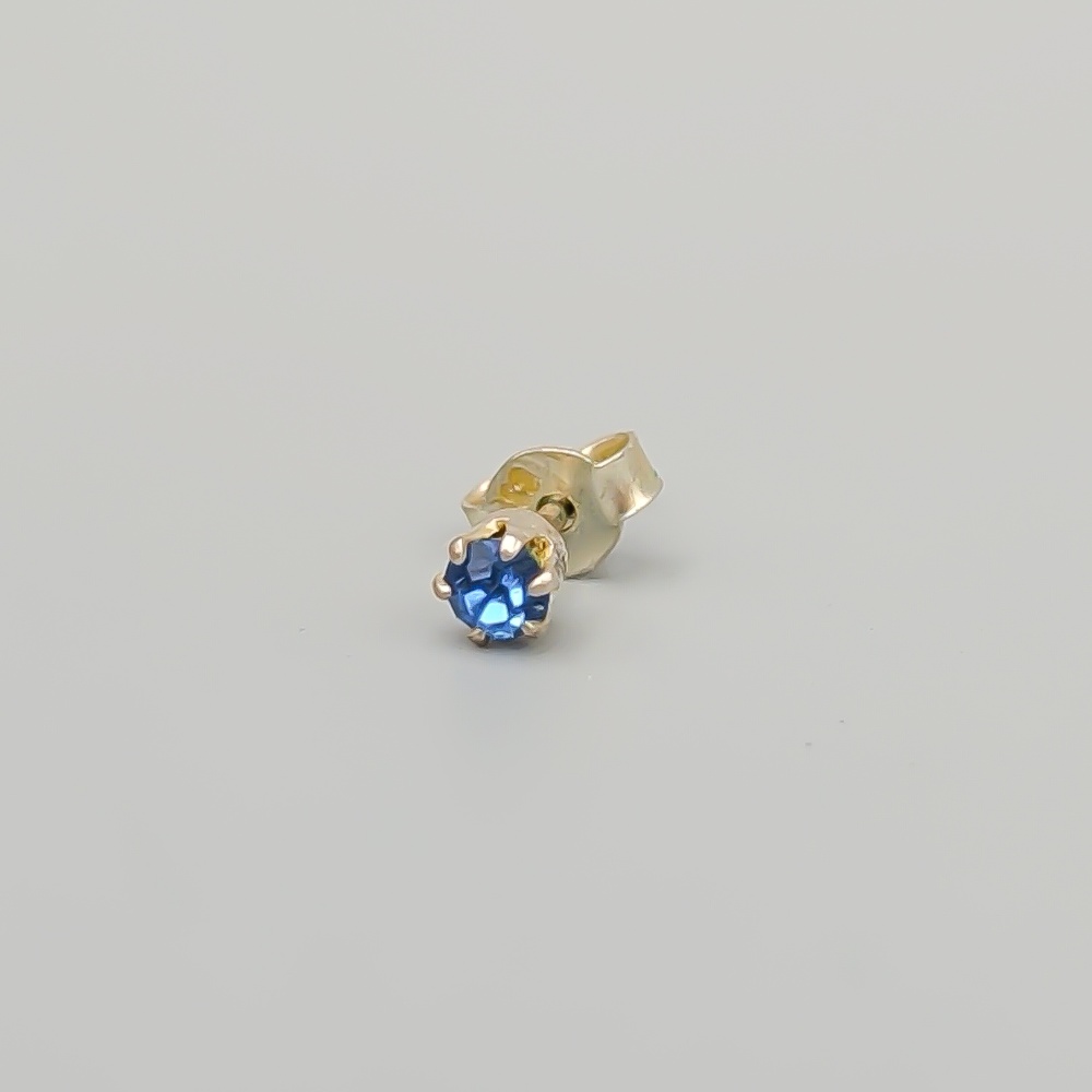 Enstaka Örhänge med Blå Sten i Silver S925 0.24g 3.5mm