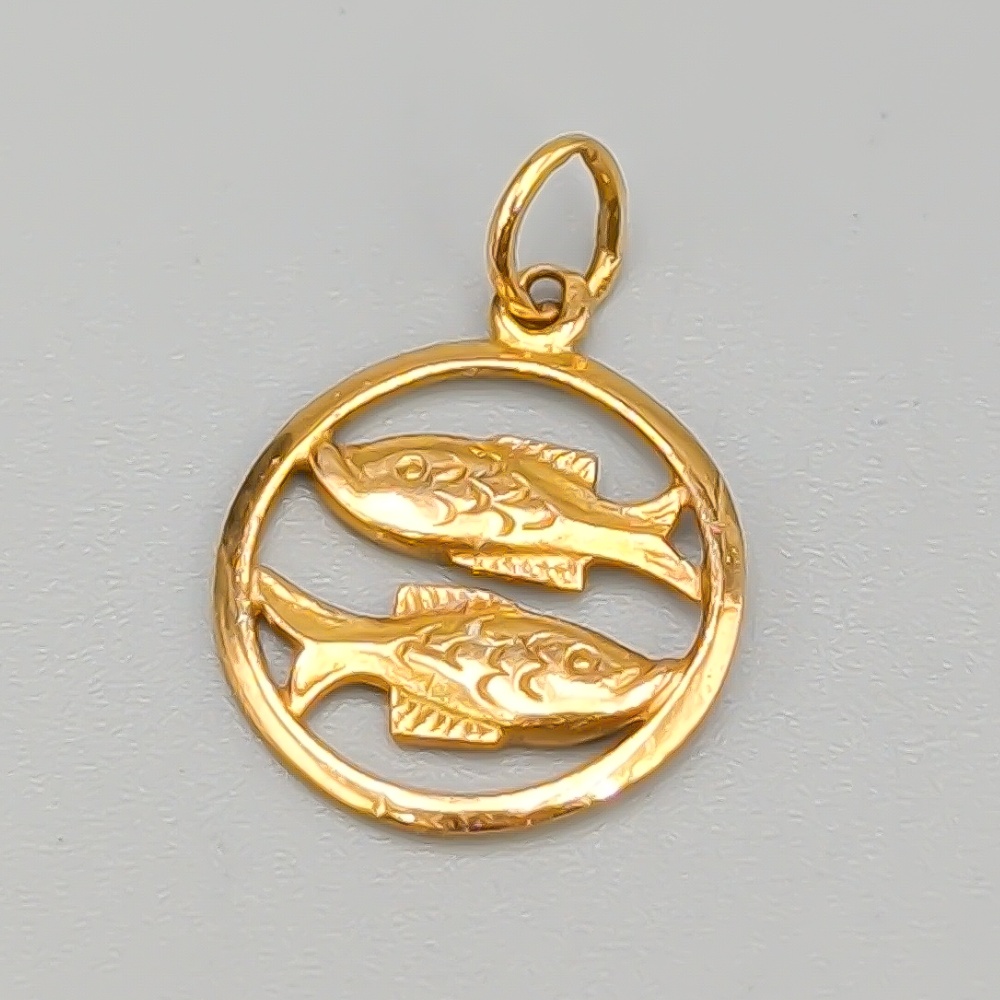 Hänge i Guld med Stjärntecken Fiskarna 18K 1.89g 18mm