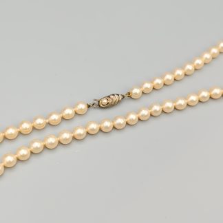 46cm Pärlcollier med Silverlås och Fauxpärlor S830 26.94g