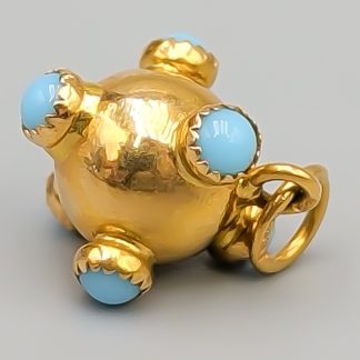 Hänge i Guld med Turkosa Stenar 18K 1.41g 13mm