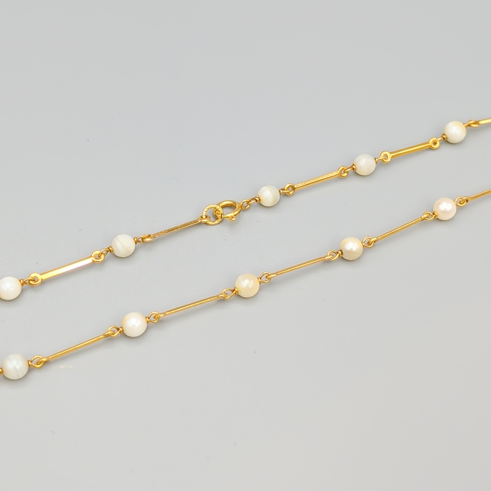 41cm Halsband i Guld med Odlade Pärlor 18K 9.02g - Bild 2