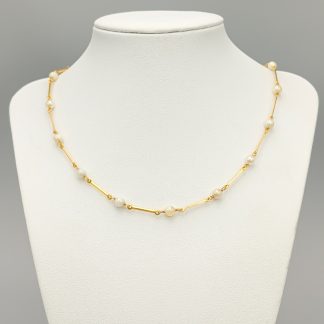 41cm Halsband i Guld med Odlade Pärlor 18K 9.02g