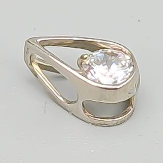 Hänge i Silver med Vit Sten S925 0.33g 9mm