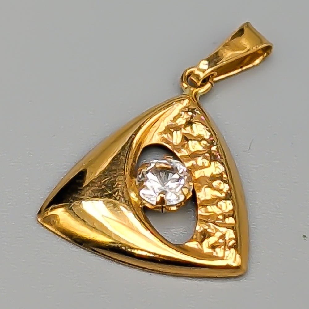 Hänge i Guld med Vit Sten 18K 0.7g 18mm