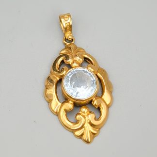 Hänge i Guld med Blå Sten 18K 4.18g 34mm