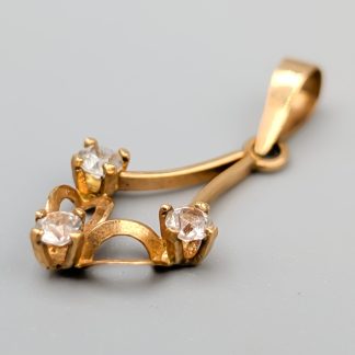 Hänge i Guld med Vita Stenar 18K 0.6g 18mm