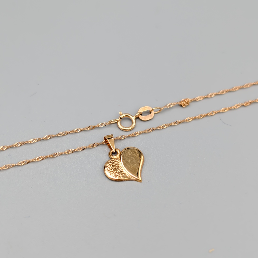 3.6cm Singapore Guld med Hjärta 18K 1.17g - Bild 2