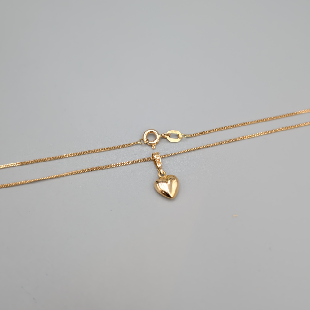 36cm Pansarlänk i Guld med Hjärta 18K 1.78g - Bild 2