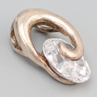 Hänge i Silver med Vit Sten S925 1.36g 15mm