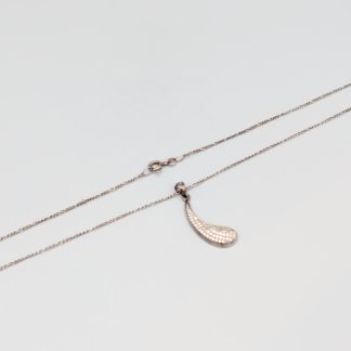 Figarolänk i Silver med Hänge med Vita Stenar S925 4.07g