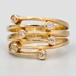 Diamantring i Guld 18K 6.06g 0mm