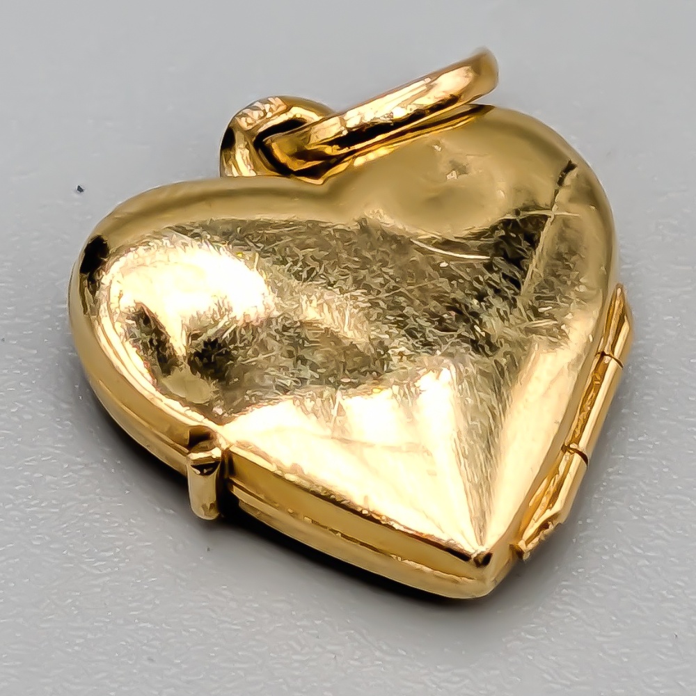 Hänge i Guld Medaljong Hjärta 18K 1.35g 15mm - Bild 2