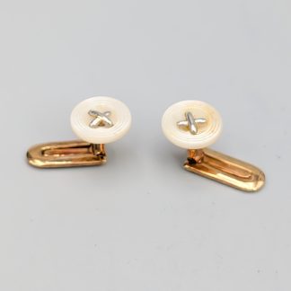 Manschettknappar i Guld med Pärlemor 14K 2.8g 9mm