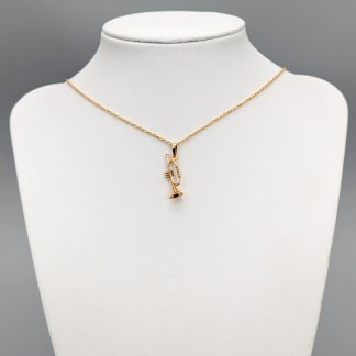 55cm Singaporelänk i Guld med Hänge Trumpet 18K 2.25g