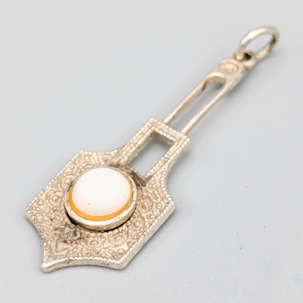 Hänge i Silver med Vit Sten S830 1.33g 30mm