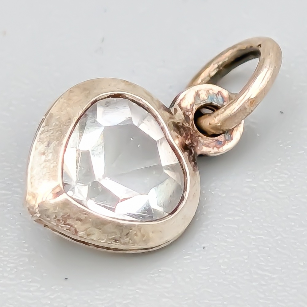 Hänge i Silver med Vit Sten S830 0.29g 10mm