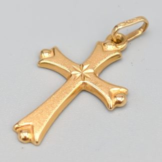 Hänge i Guld Kors 18K 0.65g 22mm