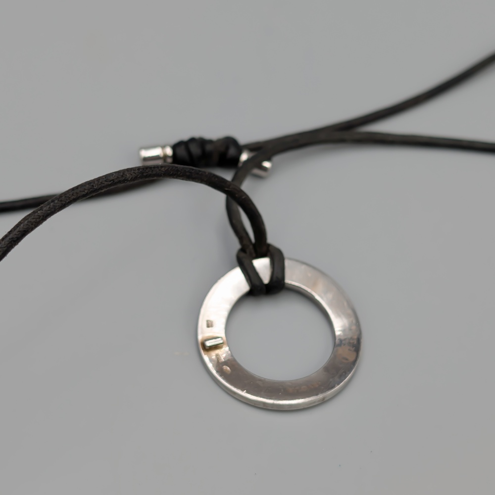 64cm Bvlgari Save the Children Halsband bomullsband med Hänge i Silver S925 12.78g - Bild 3