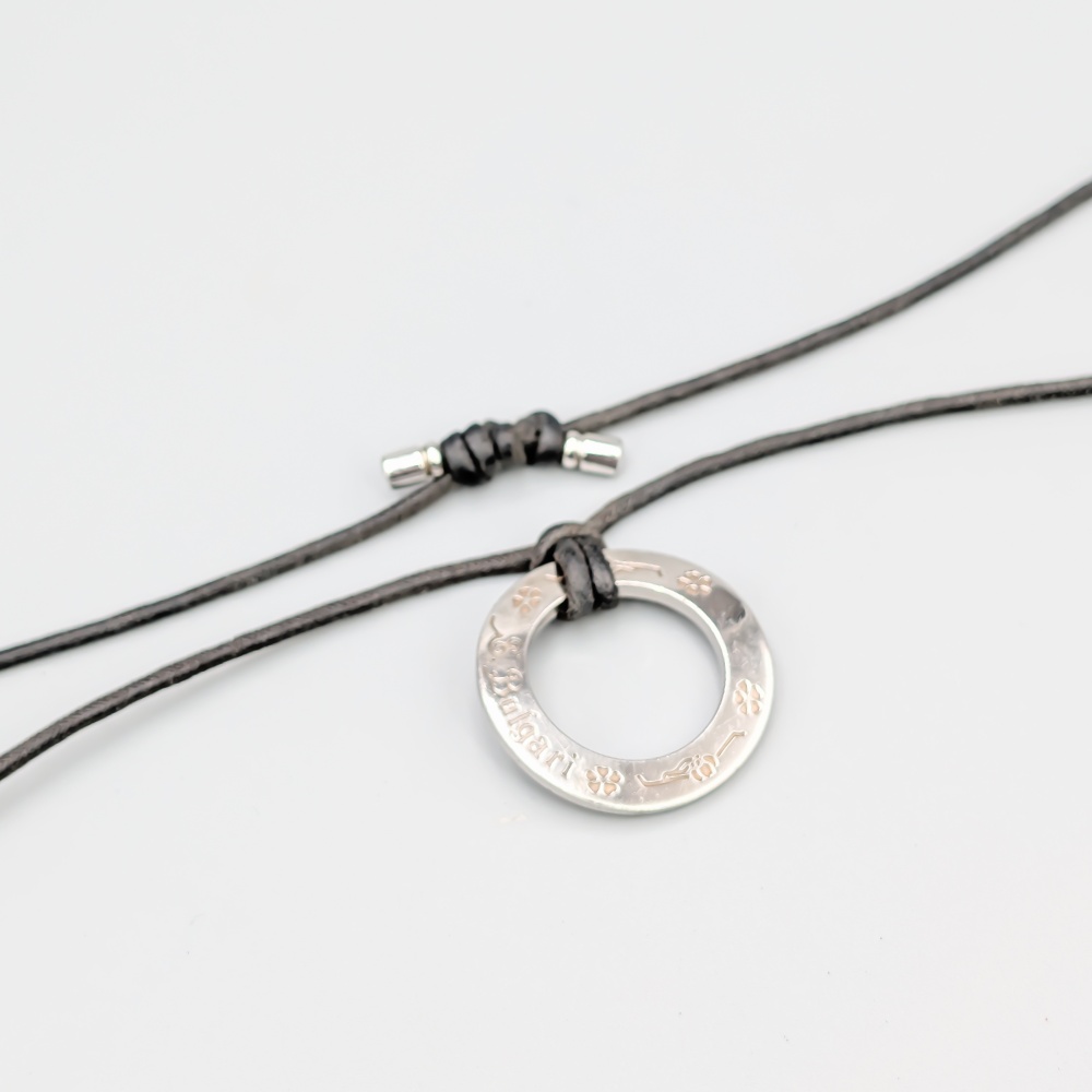 64cm Bvlgari Save the Children Halsband bomullsband med Hänge i Silver S925 12.78g - Bild 2