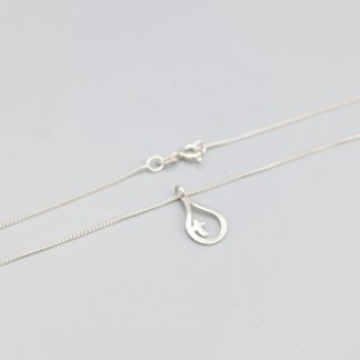 40cm Pansarlänk i Silver med Hänge Dopdroppe S925 1.69g