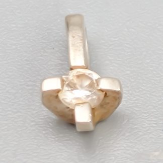 Hänge i Silver med Vit Sten S925 0.41g 8mm