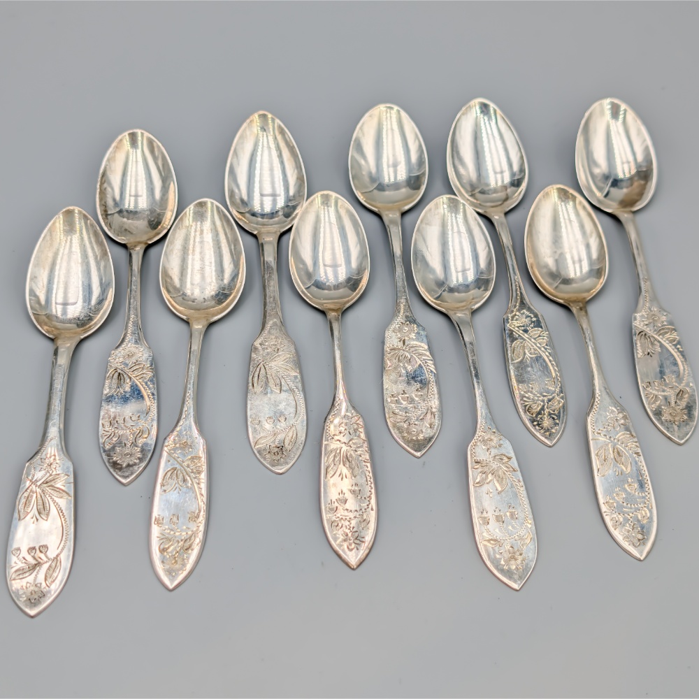 10 st Teskedar i Silver S830 142.97g 122mm