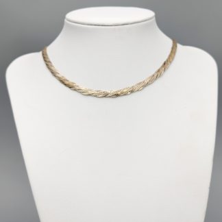 43cm Flätad Halsband i Silver S925 13.63g