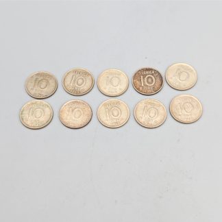 10 st 10 öre Sverige 1952-1962 S400 14.33g 15mm