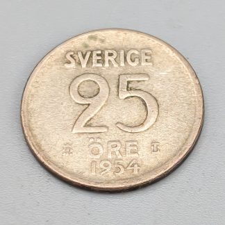 25 öre Sverige 1954 S400 2.29g 17mm