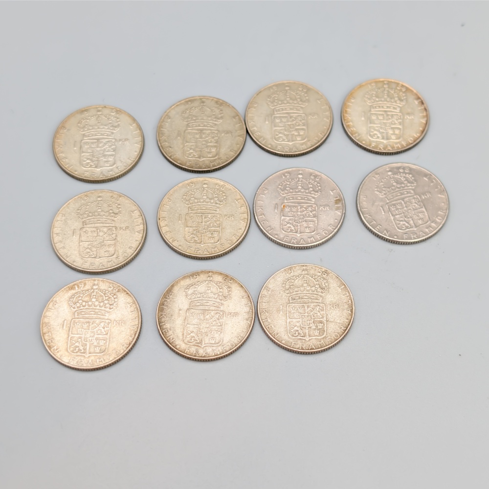 11 st 1 kr Sverige 1950-1973 S400 76.64g 25mm